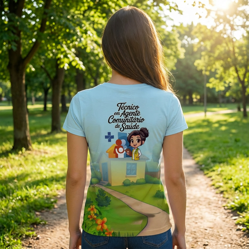 Blusa Agente Comunitária – Profissão Saúde -Azul Bebê - Imagem 2