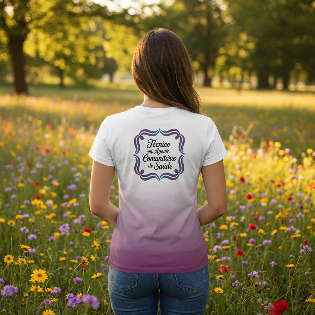 Blusa Agente Comunitária – Profissão Saúde -Lilás - Imagem 2