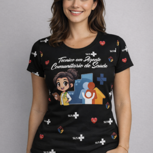 Blusa ACS – Profissão Saúde -Preta